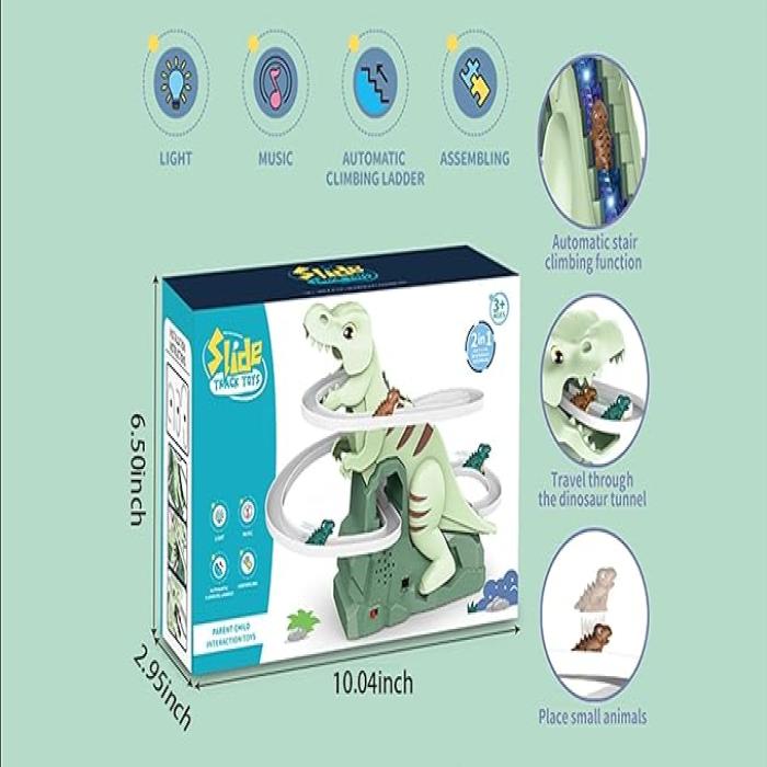 Dinosaur Chasing Race Track Slide Game with Light & Music